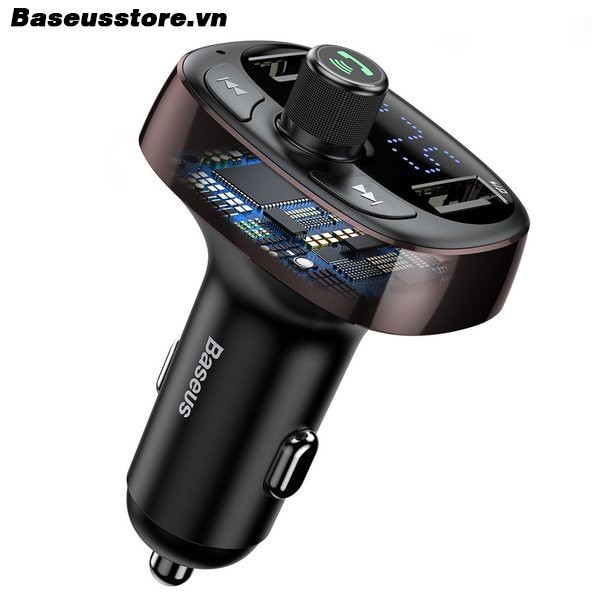 Bộ tẩu sạc nhanh 3.0 + phát Bluetooth, chơi nhạc, đọc USB đa năng trên xe hơi Baseus