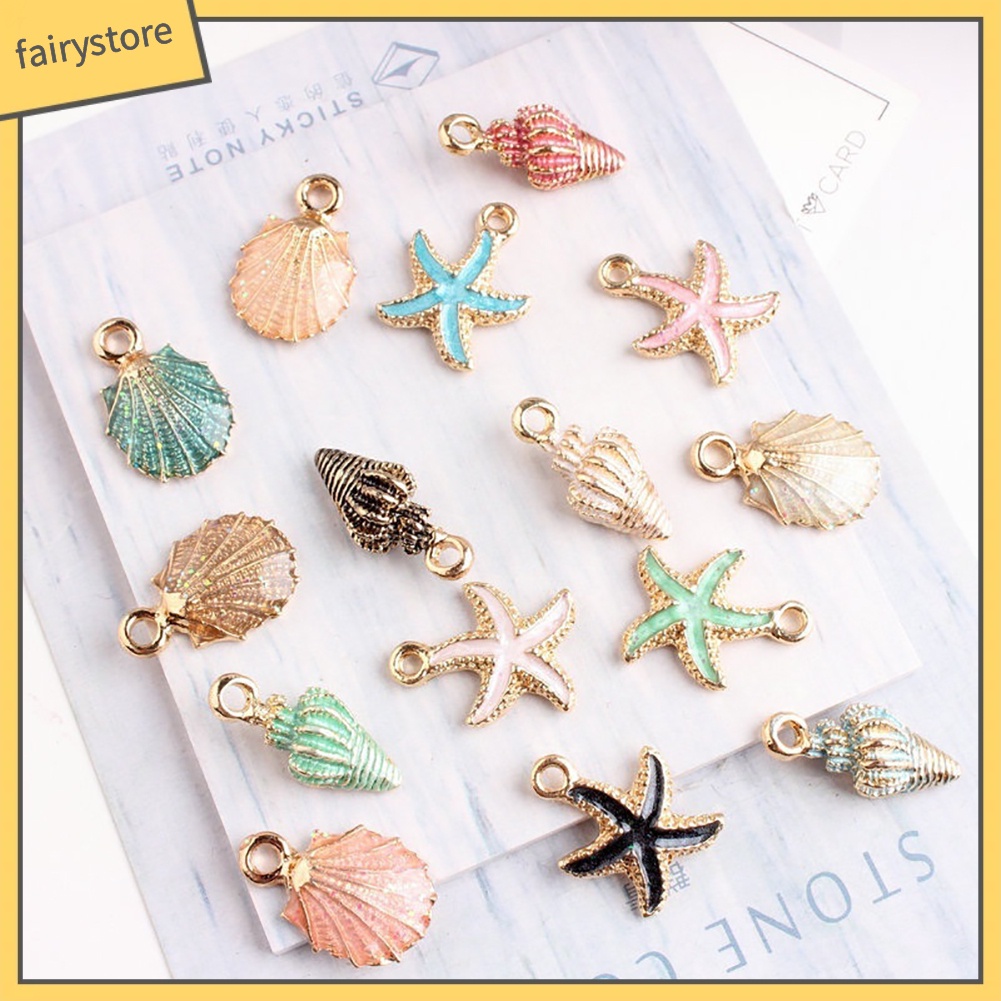 Set 10 Mặt Dây Chuyền Hình Sao Biển / Vỏ Sò Handmade DIY