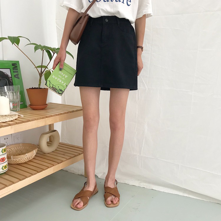 Chân váy jean IELGY dáng chữ A lưng cao dáng ôm thời trang hè cho nữ