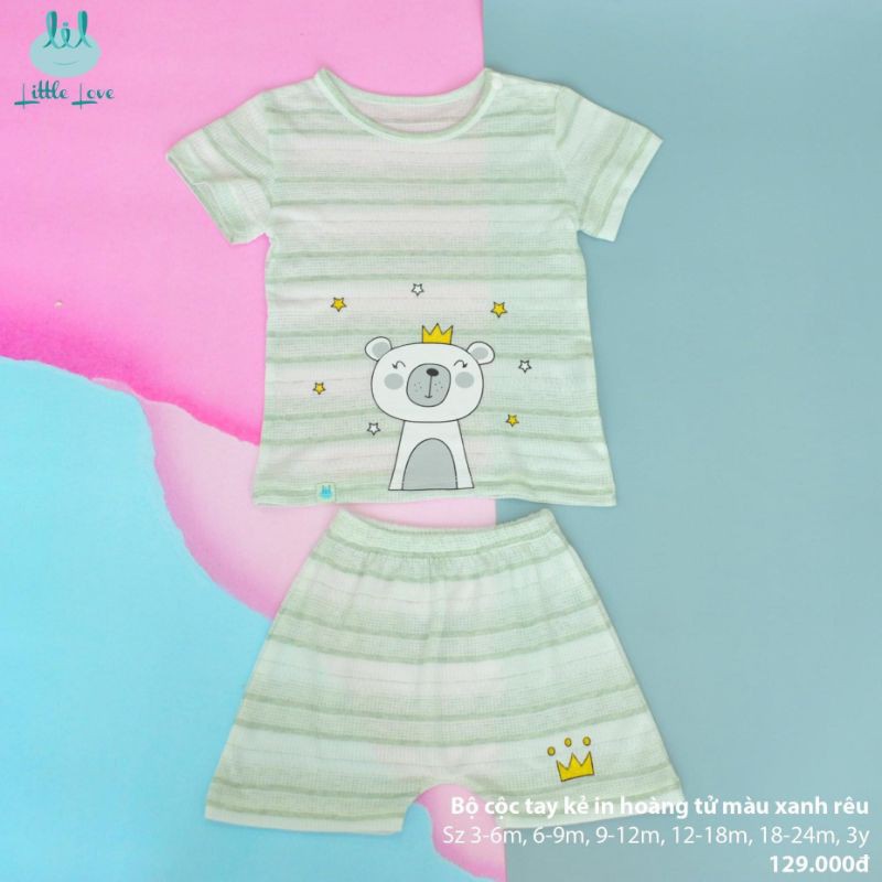 [Lil litte love chính hãng] XẢ KHO Bộ cộc Lil litte love gấu cho bé