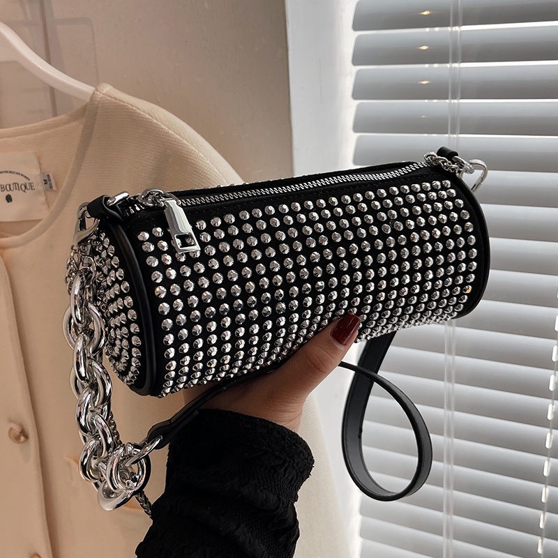 Ielgy Túi Nhỏ Thiết Kế Kiểu Pháp Đính Kim Cương Sáng Bóng Cho Nữ