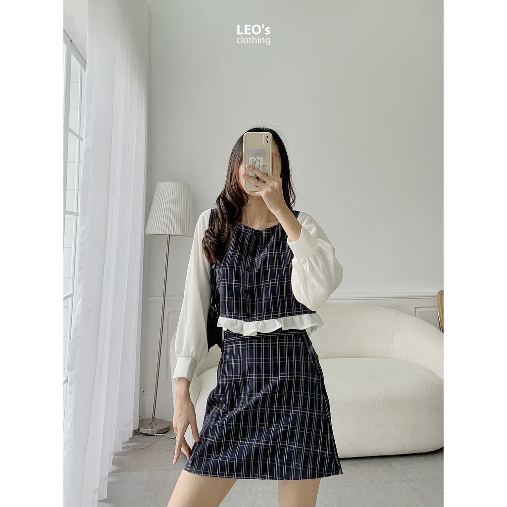 [Mã INCU50 giảm 50K đơn 250K] Set Áo Tay Dài Chân Váy Thiết Kế LEO's clothing ST21 | BigBuy360 - bigbuy360.vn