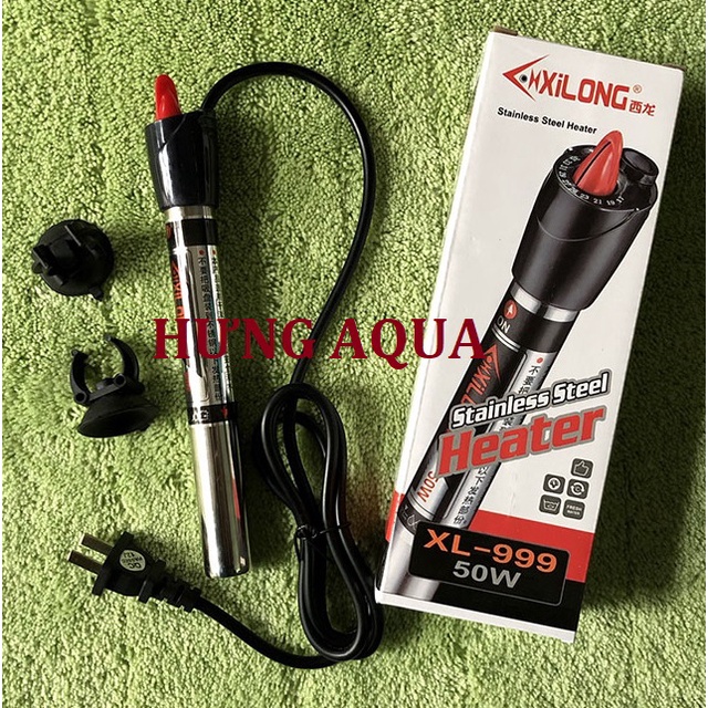 Sưởi bể cá, sưởi bể cá XILONG XL-999 50W 100W 200W 300W máy sưởi bể cá inox 304 chống vỡ siêu bền (chính hãng)