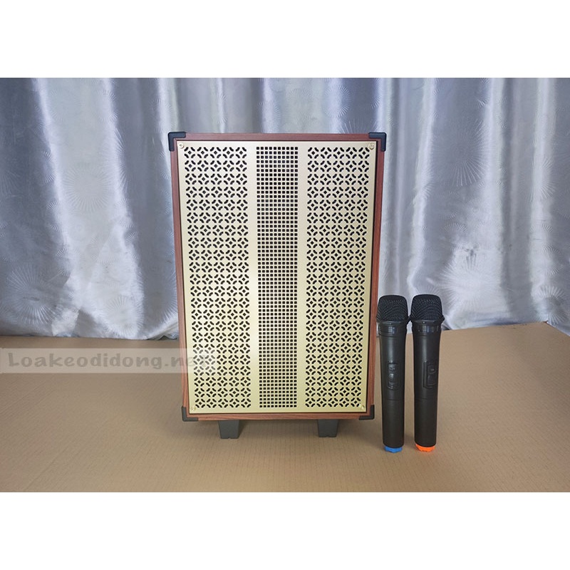Loa kéo thùng gỗ công suất lớn Audio GT 10 giá rẻ tặng kèm 2 micro không dây