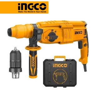 Máy khoan đục bê tông 800w rgh9028-2 hiệu ingco với 1 đầu khoan 3 mũi khoan và 2 mũi đục