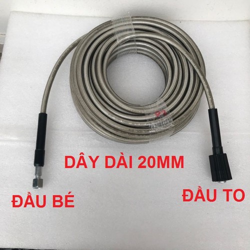 Dây Rửa Xe ❤️FREESHIP❤️ 10m,15m,20m Cho Máy Bơm Xịt Rửa Áp Lực Cao - Ren nối súng 14mm/22mm