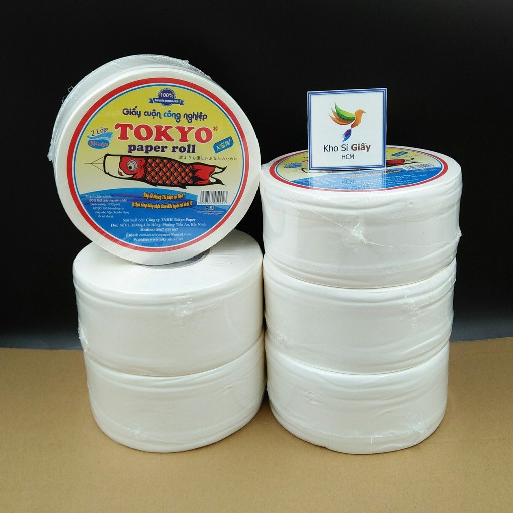 COMBO 6 CUỘN GIẤY VỆ SINH CÔNG NGHIỆP 500 GRAM TOKYO PAPER