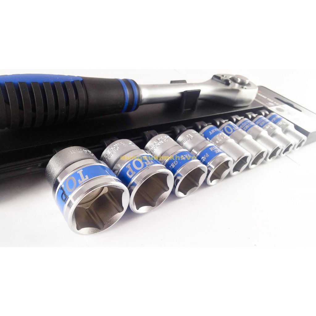 Bộ tuýp 10 chi tiết 1/2&quot; (Cần tự động cán bọc nhựa) Top - TBS-12251
