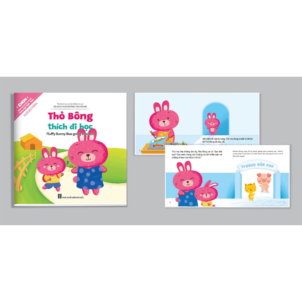 Sách - Bộ Ehon kĩ năng sống Thỏ Bông - song ngữ Việt Anh - Quét mã QR file nghe