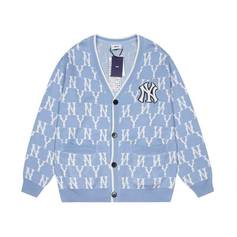 MLB Áo Khoác Cardigan Dệt Kim Tay Dài Kiểu Cổ Điển Thời Trang Cho Cặp Đôi