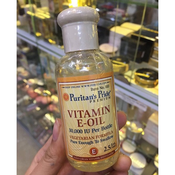 Vitamin E-Oil Puritan's Pride Tinh Khiết 30.000IU Dạng Nước dễ uống và bôi lên da của Mỹ ( Chai 74ml dùng trong 5 tháng)