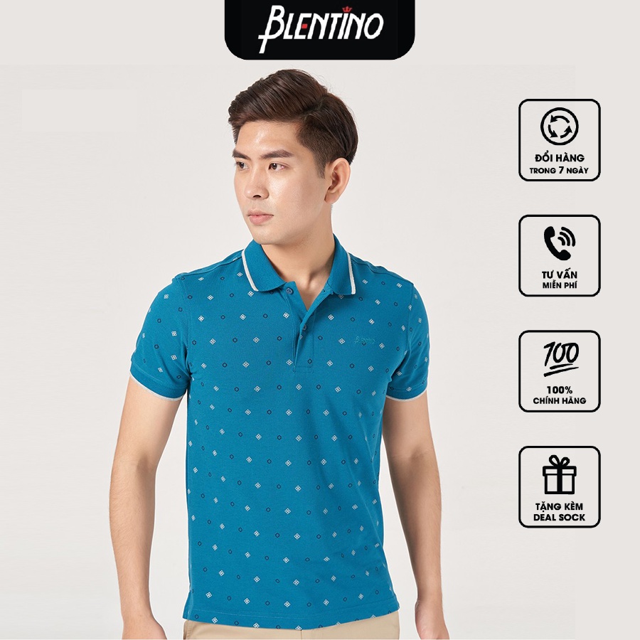 Áo thun polo nam cao cấp da cá Blentino PL1180 Chất Liệu Cotton Thoáng Mát, Mềm Mại