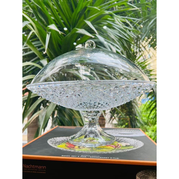 Chân Bồng Phale Cao Cấp Rogaska Diamond Có Nắp ĐK 35cm.- Hàng chính hãng sản xuất tại Séc