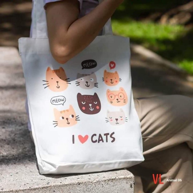 [Túi tote] Túi vải I Love Cat tám mèo BLA0919