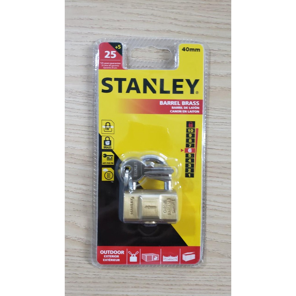 Ổ Khóa Stanley USA, đồng thau, rộng 40mm- S742-046