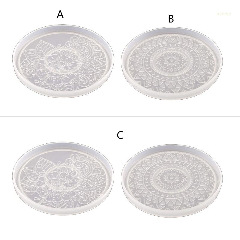 QQ Khuôn Silicone Làm Đế Lót Ly Bằng Resin Epoxy DIY