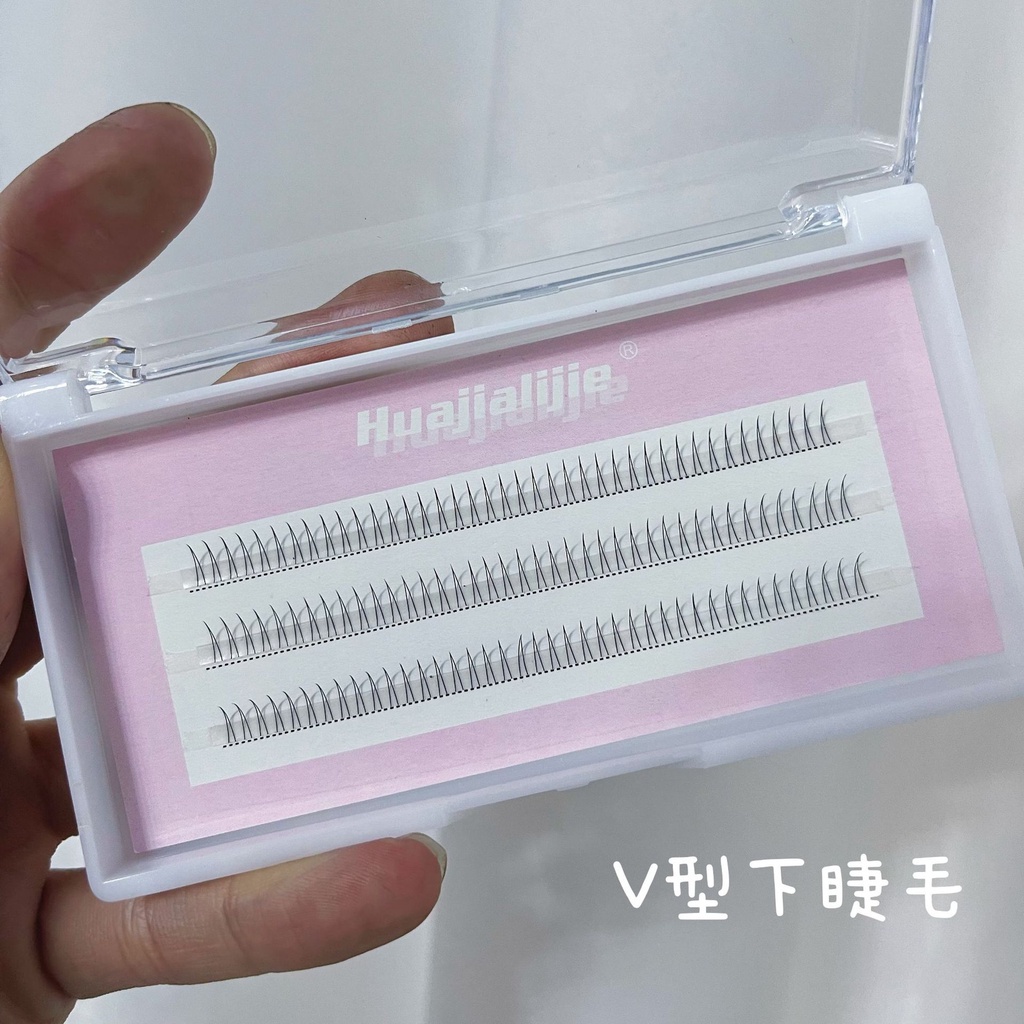 Mi giả HUAJIA tự nối hình chữ V+ chữ A mi dưới tự nhiên sợi nhân tạo