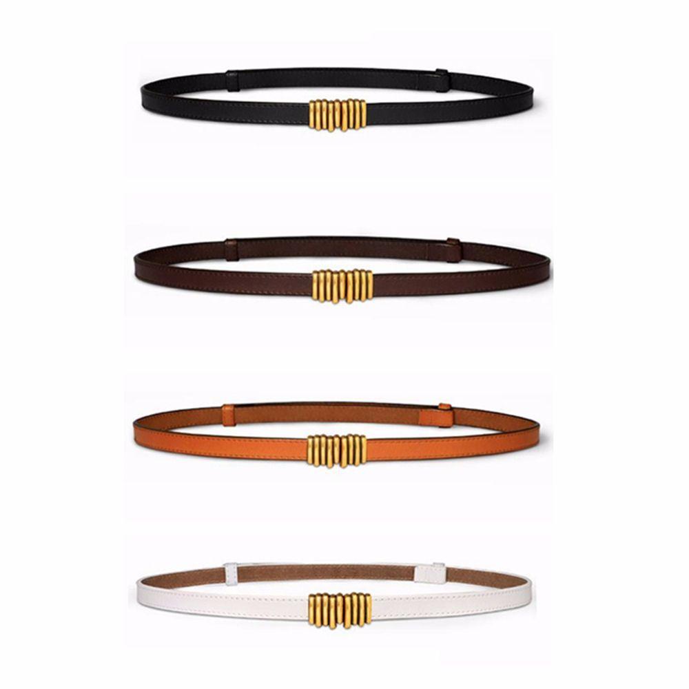 Thắt Lưng Khóa Kim Loại Tròn Mỏng Phong Cách Vintage Đơn Giản Cho Nữ