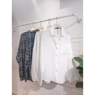 Áo sơ mi oversize (Nude/Đen/Xanh/Hồng)