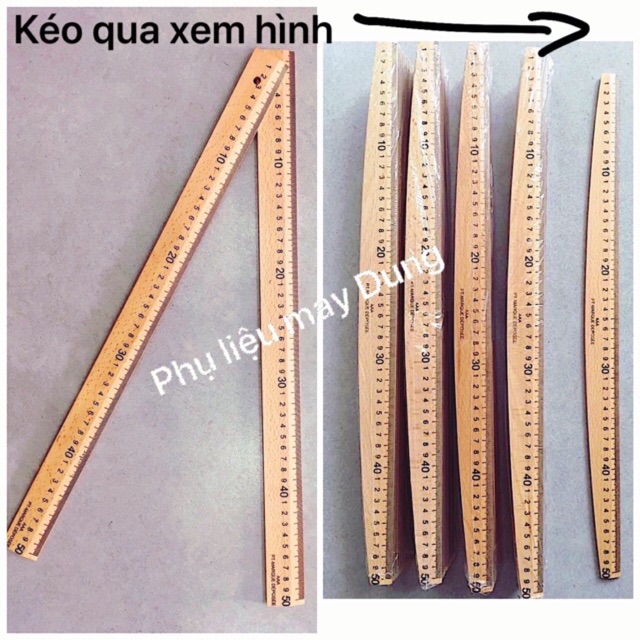 THƯỚC GỖ Loại tốt dài 50cm