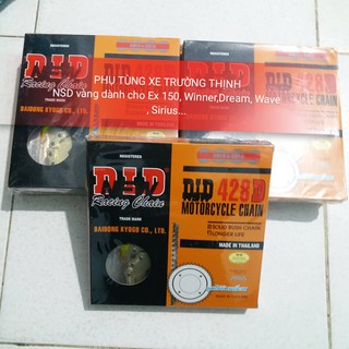 (XẢ HÀNG) Bộ Nhông Sên Dĩa DID Vàng dùng cho Dream, Wave RS, Sirius