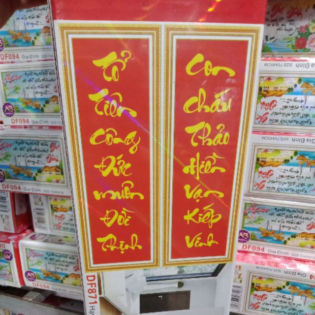 - Tranh đính đá câu đối đỏ  y8101 ( 70*100)cm