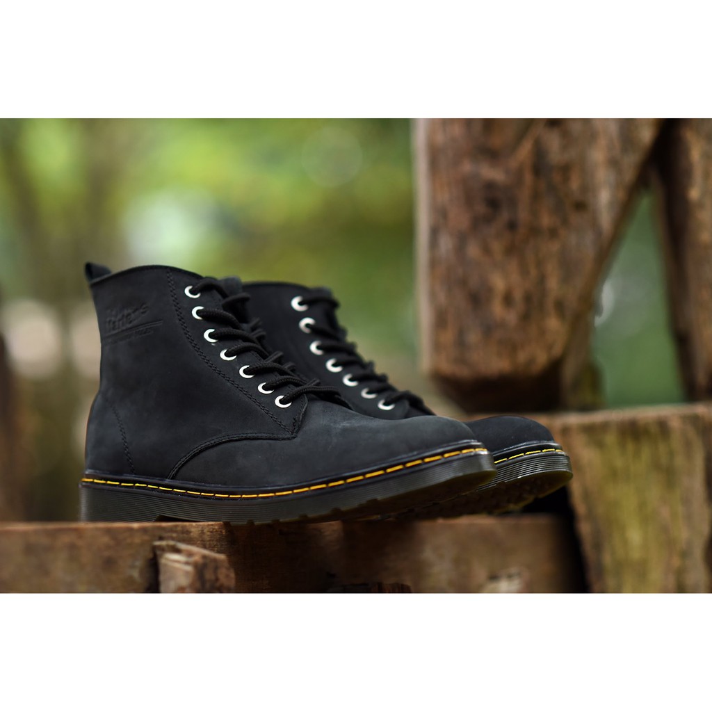 Giày Boot Nam Dr8 Cổ Cao Da Lộn màu đen - Mã hàng: DL02