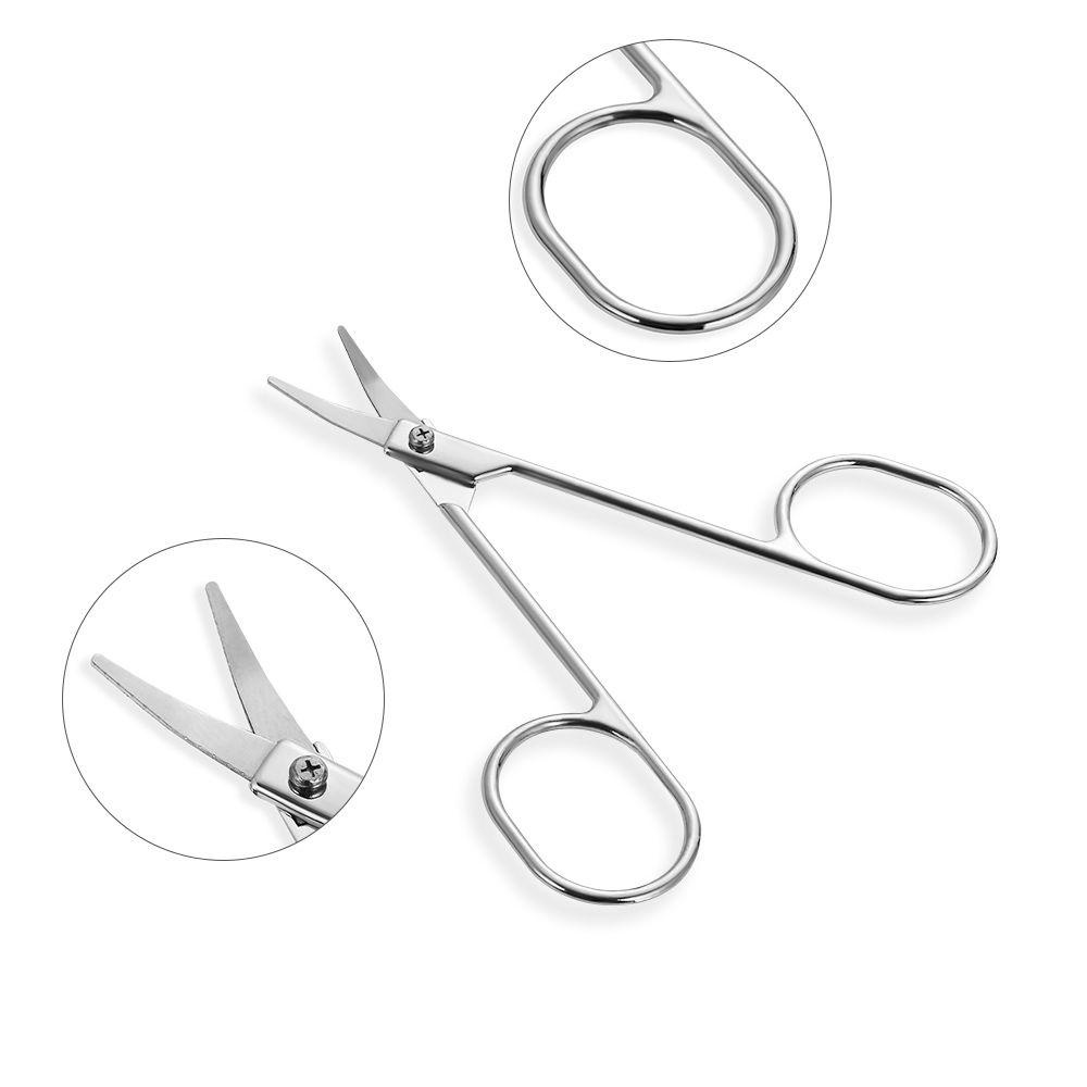 MAXG Kéo Tỉa Lông Mày Đầu Tròn Bằng Thép Không Gỉ Tiện Dụng