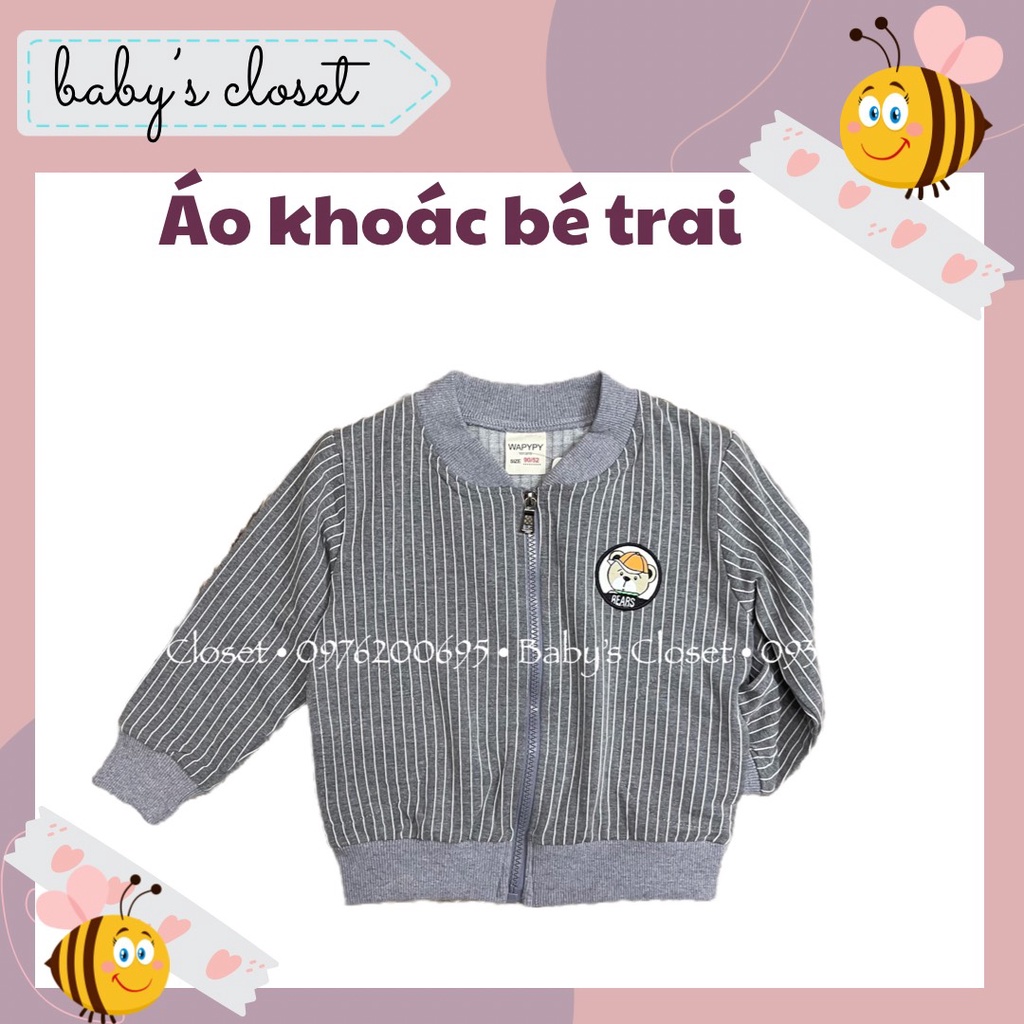Áo khoác bóng chày cho bé trai BABY'S CLOSET - Áo khoác bomber bé trai từ 9-26kg mặc đi học, đi chơi cá tính.