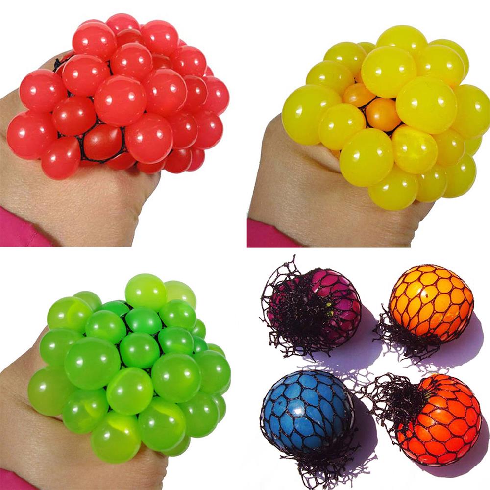 🌟YEW🌟 Random Color New Anti Stress Grape Kids Ball Face Reliever Autism Mood Cute Relief Toy Squeeze
