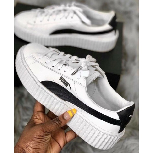 (CÓ SÃN) + (FULL HỘP) Giày thể thao sneaker PM basket trắng viền đen