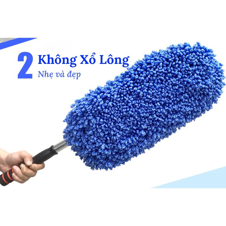 Cây Lăn Bụi Cọ Rửa Ô Tô Microfiber Chổi Lau Kính Đa Năng Vệ Sinh Xe Sợi Mềm Điều Chỉnh Độ Dài Dụng Cụ Lau Chuyên Dụng