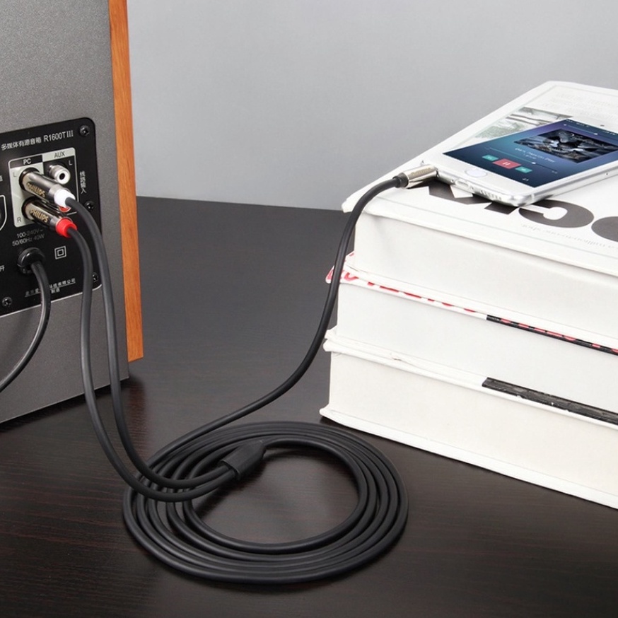 Dây tín hiệu âm thanh 3.5mm sang AV 2 chính hãng PHILIPS  Chân cắm mạ Inox . Chiều dài 1.5M và 3M