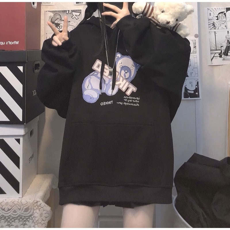 Áo Nỉ Bông HOODIE-SWEATER Gấu TIKKEO Tay Dài