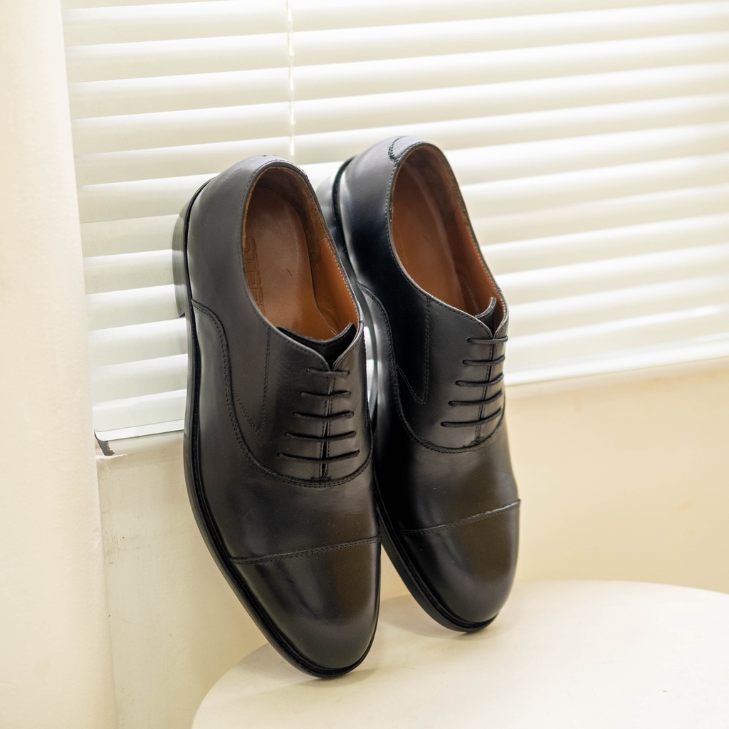 Giày Tây Cổ Thấp Nam Tây Oxford Da Bò Đen Cao Cấp Phong Cách Lịch Lãm - Thương Hiệu Steeler
