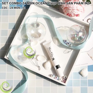 SET COMBO 24 MÓN OCEAN STYLE CHỤP MỸ PHẨM PHỤ KIỆN ĐẠO CỤ CHỤP ẢNH SẢN PHẨM INS CDC-24 MÓN-01