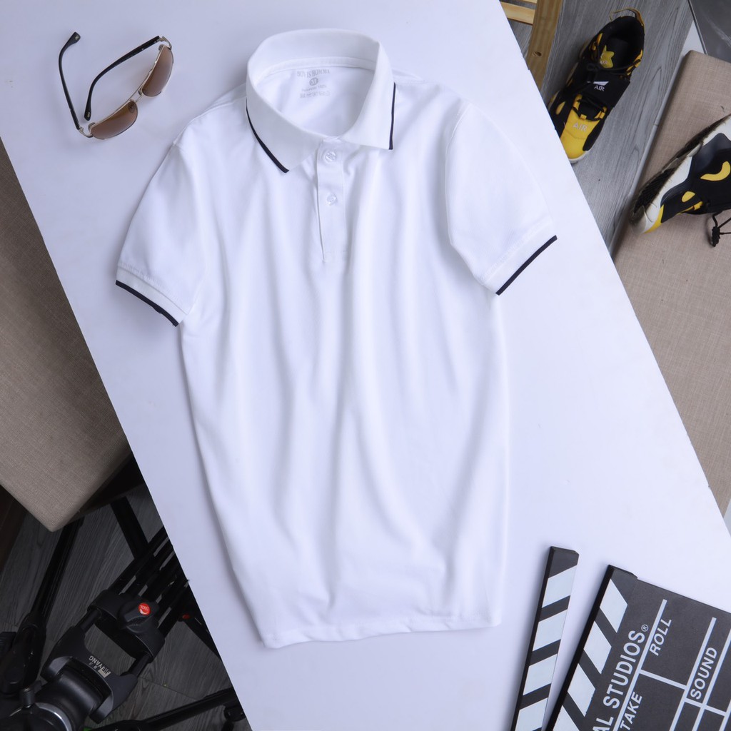 Áo Polo nam phối viền Bovis Homme, mã PL2021100, phom Slim-Fit vừa vặn giúp ôm dáng, chất vải chống nhăn (nhiều màu)