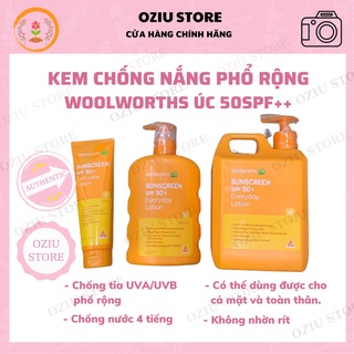 Kem chống nắng phổ rộng Woolworths Úc 50SPF++