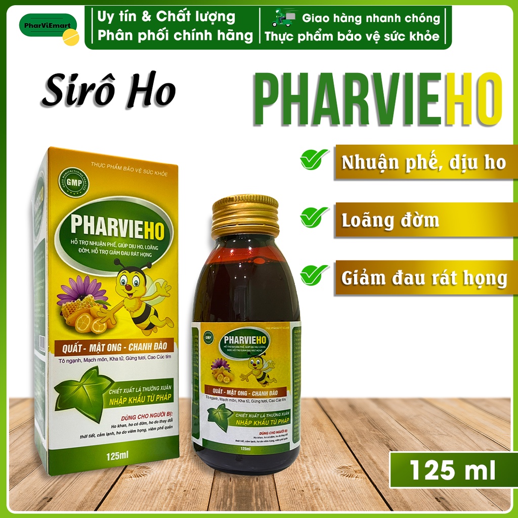 Si-rô Ho Pharvie-Ho Nhuận Phế Dịu Ho Giảm Đau Rát Họng