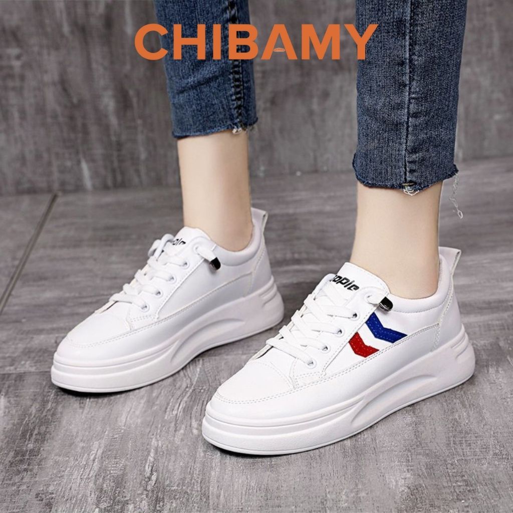 Giày thể thao sneaker nữ MEMANSING da mềm, Giày nữ CHIBAMY độn đế Hàng Quảng Châu Full Box