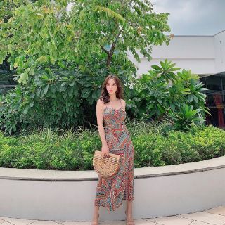 [HÀNG THIẾT KẾ] Maxi thổ cẩm đan lưng (có ảnh thật)