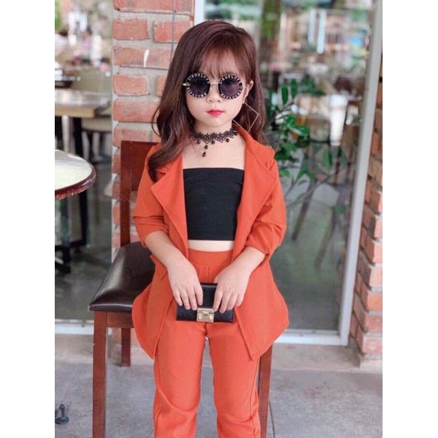 Set vest dài tay 3 chi tiết cho bé gái