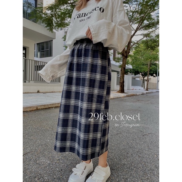 [Mã 2611THTRANG100K hoàn 10% xu đơn 99K] [Ảnh thật/video 29feb] Chân váy dạ kẻ Hàn quốc dáng dài, chân váy bút chì | BigBuy360 - bigbuy360.vn