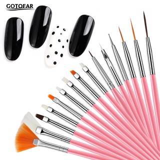 Bộ 15 cọ vẽ móng tay nghệ thuật chuyên nghiệp chất lượng cao