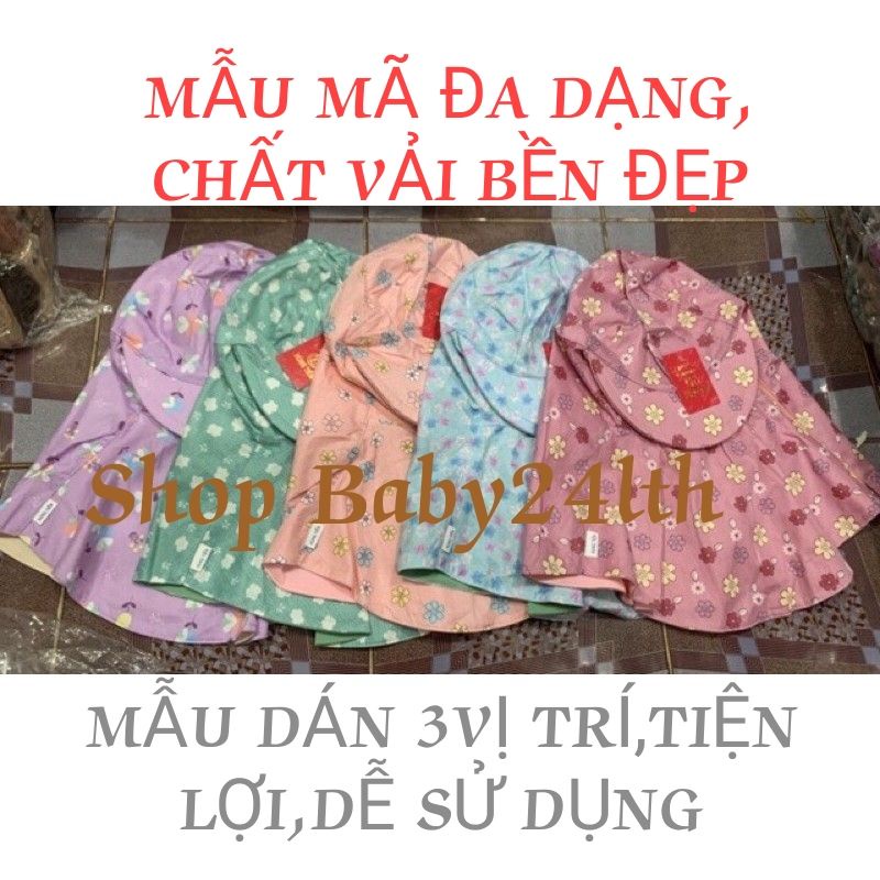 Khẩu trang nón vành nhỏ Hùng Tiến chống nắng nhiều hoa văn( dây kéo + miếng dán)