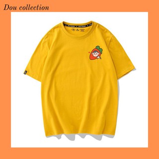 [Dou Collection] Áo Thun Nữ Tay Ngắn Icon Họa Tiết Cô Gái Cà Rốt Hàn Quốc - Unisex - Cotton - Mã AT028