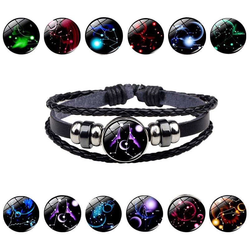Vòng Tay Da Handmade 12 Cung Hoàng Đạo - Mật Ngữ 12 Chòm Sao - Zodiac Bracelet | BigBuy360 - bigbuy360.vn