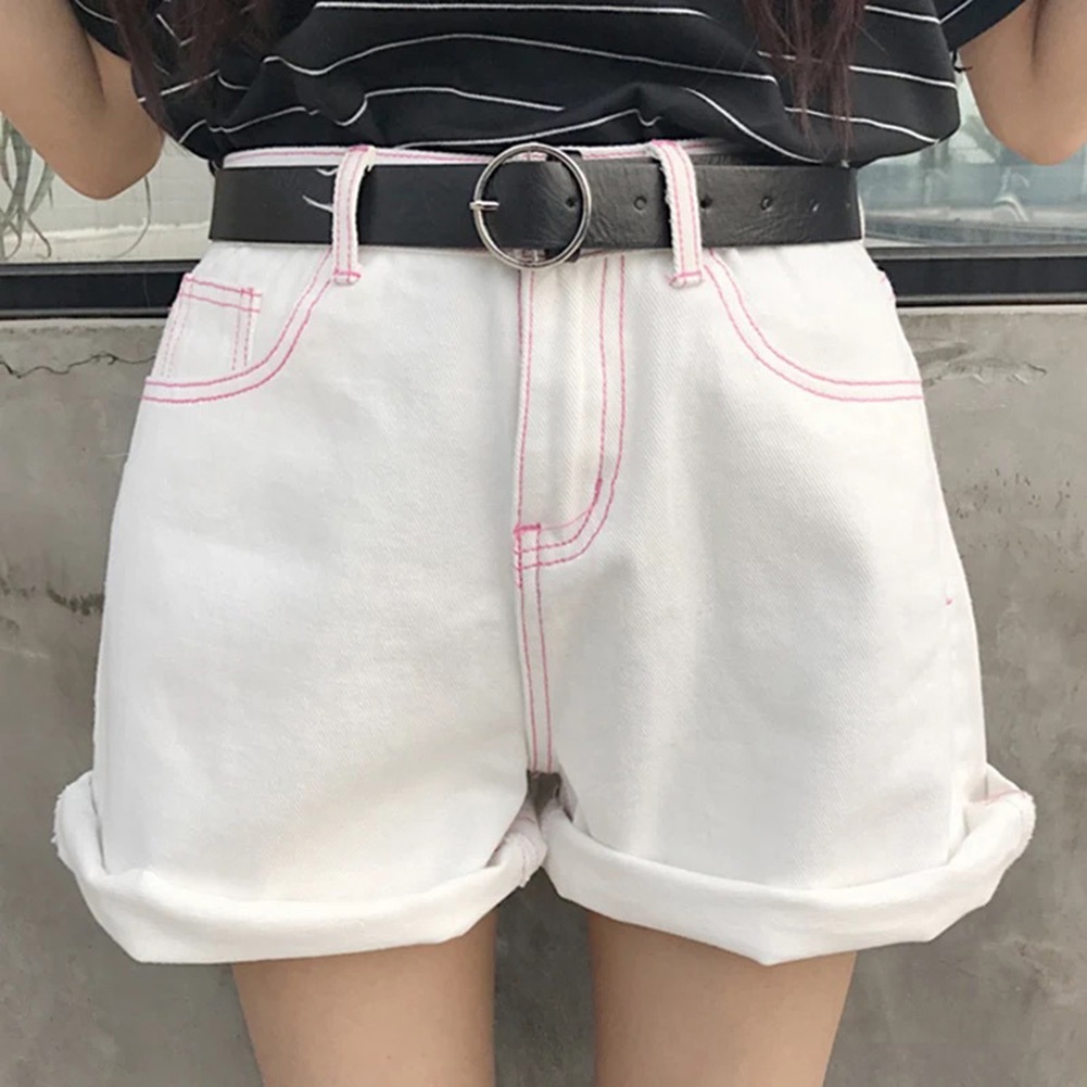 Thắt lưng da khóa kim loại tròn phong cách vintage dành cho nữ