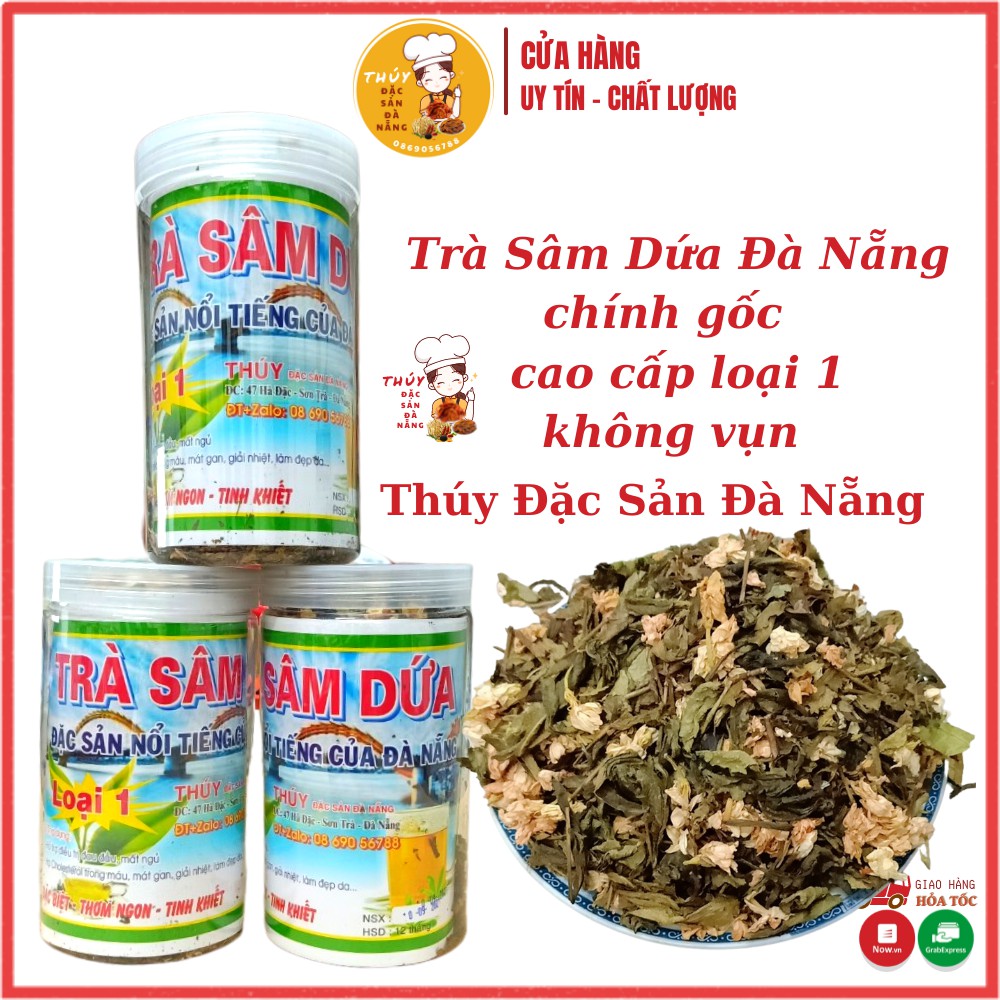 Trà sâm dứa hoa lài chính gốc chuẩn vị Thúy Đặc Sản Đà Nẵng  hũ cao cấp loại 1 vị trà tiên thơm ngon đậm đà