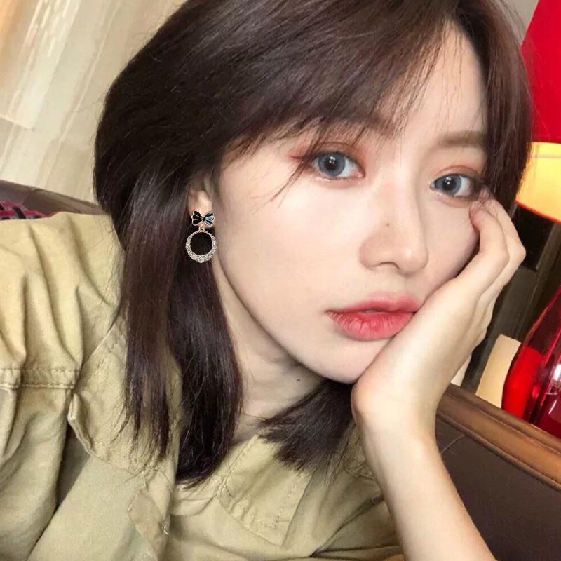 Bông tai nữ thanh lịch dễ thương kết hợp nơ xinh xắn Hàn quốc mẫu mới BT09